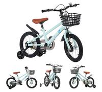 Willonin 12 & 14 & 16 & 18 Pouces Vélo Enfant avec Panier & Roues stabilisatrices pour Filles & garçons de 2-8 Ans,A, 16 Pouces, Bleu