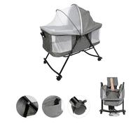 Willonin® Berceau Bébé pliable, Lit de Cododo portable pour voyage transport, Support mobible aves roulettes et Matelas Moustiquaire