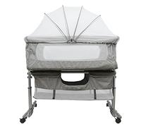 Willonin Berceau Cododo avec Matelas et Moustiquaire, Lit pour Les Bébés de 1 à 36 Mois Pliable 2 en 1 Berceau bébé Mobile Lit d'Appoint -93 * 57 * 71-88cm, Gris foncé