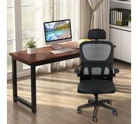 Willonin Chaise de Bureau - Fauteuil de Bureau avec accoudoirs & roulettes - avec Appui-tête & Support Lombaire - Hauteur Réglable- Noir