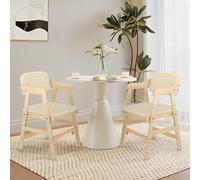 Willonin Chaise Haute Evolutive en Bois pour bébé, Chaise Enfant Réglable, Fabriqué en Bois de hêtre de Haute qualité, Sit Up 3 Hauteur Réglable,2PCS Beige