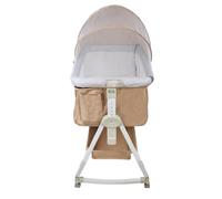 Willonin Lit bébé jusqu'à 50 kg Cododo, Berceau Réglage de la Hauteur et de l’Inclinaison du Matelas 4 roulettes,Réglage à 6 Vitesses, Pieds triangulaires -95 * 50 * 98-110 cm, Blanc cassé