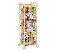 Willonin Meuble Rangement Enfant en Bois Naturel en Forme de Château,Rangement Jouet Enfant et Coffre à Jouet pour Chambre, Salle de Jeux, Crèche ou École,49 × 55 × 149 cm, Couleur Bois Naturel
