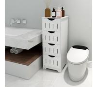 Willonin Meuble Salle de Bain Rangement, Armoire Gain de Place, Commode,Étagère Réglable, Pieds Résistant à l’Eau-30 * 30 * 82cm