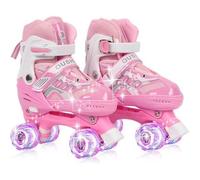 Willonin® Patins à roulettes avec 8 Roues Lumineuses, Roller en ligne pour Enfant Fille Garçon, Taille Réglable et Maille Respirant M