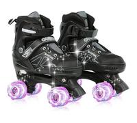 Willonin® Patins à roulettes avec 8 Roues Lumineuses, Roller en ligne pour Enfant Fille Garçon, Taille Réglable et Maille Respirant S