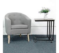 Willonin Petit Fauteuil Crapaud- Petit Canapé Rembourrée Épaisse- Chauffeuse avec Accoudoirs- Fauteuils de Salon 1 Personne- pour Chambre à Coucher,Fauteuil Crapaud en Tissu de Lin (Gris Anthracite)