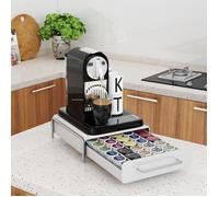 Willonin® Porte Capsules de café capacité 36, Distributeur Tiroir de Rangement en Métal, Support Stockage Pour Machine à Café, Blanc