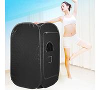 Willonin Sauna à vapeur, Tente de Spa Sauna,Sauna domestique pratique avec chaise pliante, 1000W, 2L steamer, 80 * 80 * 135cm (Noir)