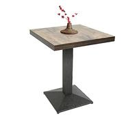Willonin Table à Manger,Table de Bar carrée en Bois avec Pied Central, Hauteur en 75cm, Table de Salle à Manger Industriel Rétro, Table de Bistrot pour 2-4 Personnes,60×60cm. (Classique)