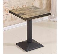 Willonin Table carrée de Style européen avec Un Seul Pied, Fer + Panneau de Bois, Base carrée, capacité de Charge Max. 120kg- modèle Classique