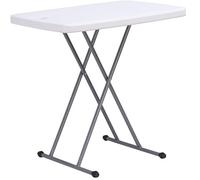 Willonin Table Compacte et Pliable, Table Pliante Table de Camping, Table Pliante Ajustable,76 x 50 x 48/61/74 cm, Blanc, Matériau: HDPE (Blanc)