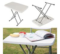 Willonin Table d'appoint Portable pour l'extérieur, Table Pliante en Plastique à Hauteur réglable, Table de Jardin-76 x 50 x 50/62/74 cm (1)
