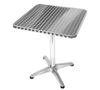 Willonin Table Haute de Bar sur Pied Pliable - 60x60x70/110cm - Réglage en Hauteur - en Aluminium - Mange Debout - Meuble Terrasse Jardin Salon Cuisine Bistro Brasserie (Carrée)