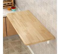 Willonin Table Pliante Murale, Table Murale Rabattable en Bois, Tables de Salle à Manger Multifonctionnelle, Bureau d'ordinateur, Table de Cuisine, Table Murale Pliante Flottante (Noyer, 60*30*1.6cm)