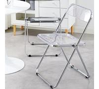 Willonin Transparent Chaise Pliante pour Banquet Conférence Fête - Fort Obuste Cadre Métal Acrylique Balcon Bains De Soleil Empilable, Stable Et Léger (Blanc)