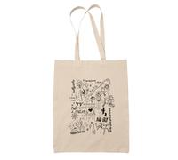 Willow Gifts Sac fourre-tout Billie Doodle Eilish, sac de courses avec inscription en anglais « Happier Than Ever Bad Guy Ocean Eyes Bury a Friend »., naturel, 12cm x 2cm x 200cm