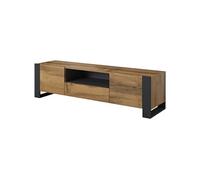 Willow - meuble TV - effet bois et gris - 180 cm - style industriel - Bois / Gris