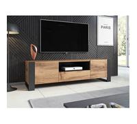 Bestmobilier - Willow - meuble TV - bois et gris - 180 cm - style industriel Couleur - Bois / Gris - Bois / Gris