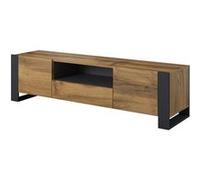Bestmobilier - Willow - meuble TV - bois et gris - 180 cm - style industriel Couleur - Bois / Gris - Bois / Gris