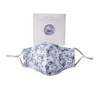 Willow & Rose Ladies Cool Grey Floral Design Reusable Washable Face Covering | 100% Cotton With Nose Wire | Gift Boxed | Triple Layered Adjustable Ear Loop Straps | Filter Pocket | GB05621