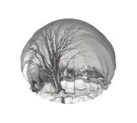 Willow Tree Bonnet de douche double bande élastique étanche avec oreilles à volants