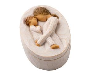 Willow Tree Tendresse Boîte à souvenirs sculptée avec message« Treasuring a Quiet Moment of Motherhood » pour bijoux, notes, trésors, pour reconnaître l'amour et l'appréciation, peinte à la main