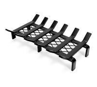 WILLOW WEAVE Grille de cheminée de 33 cm avec retenue de braise, support de grille de poêle à bois, support de bois de chauffage en acier massif robuste, grille de feu non assemblée pour foyer