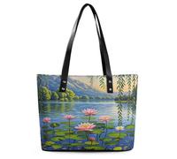 Willow Willow Lotus Sac fourre-tout en cuir souple avec fermeture éclair léger pour femme