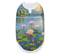 Willow Willow T-shirt pour chien à séchage rapide et respirant Motif lotus Doux et extensible Sans manches Taille XL