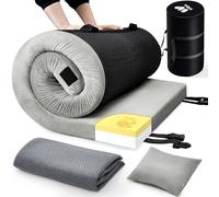Willpo CertiPUR-US Matelas de Camping en Mousse à mémoire de Forme (191x76x7cm) Klappbare Liegematratze Gästebett, Schlafmatte füroutdoor