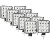Willpower 10 Pcs phare de travail led, 3.3 pouces 48W Mini projecteur pour voiture tout-terrain camion tracteur SUV 4x4 phare led moto