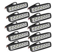Willpower 10 Pcs Phare LED, 6 Pouces 18W Projecteur Barre LED 12v pour Moto Voiture Camion SUV Bateau 4x4