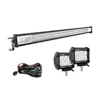 Willpower 107cm 42'' 540W Barre LED + 2pcs 10cm 18W Phare de Travail LED + Faisceau de Câblage Rampe LED Bar a LED 12V 24V Étanche Projecteur LED Feux LED pour 4x4 Voiture Camion Tracteur Quad Bateau