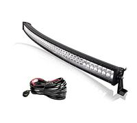 Willpower 132cm 300W Barre Lumineuse LED de Travail Incurvé Combo Faisceau de Spot D'inondation Faisceau de Câblage DC 12V-24V Barre Led 4x4 Voiture Camion Tracteur Offroad Véhicules ATV Utvs
