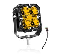 Willpower 1pc Carré Phare de Travail LED 4.3'' 30W 2500LM, Feux Antibrouillard LED Spot pour 4x4 Voiture Camion Tracteur Bateau Offroad Vehicule, 3500K Jaune, Etanche IP67
