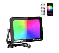Willpower 1PC Projecteur LED RGB App Télécommande, Spot LED Extérieur 200W 2000LM, 16 Couleurs, Minuteur, Télécommande RGBW Lumière de Eclairage Pour Jardin Patio, IP66 étanche, avec Prise