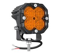 Willpower 1x Carré Phare de Travail LED 3'' 30W 3000LM, 12V 24V Feux Antibrouillard LED Spotlight Projecteurs Lumière pour Voiture Camion Tracteur Bateau Offroad 4x4, Etanche IP67, 3000K Ambre