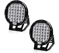 Willpower 2pcs 23cm 225W Projecteur Phare de Travail LED 12V 24V Projecteur LED Voiture Etanche IP67 Spot Phare LED Lumière de Travail pour Voiture Camion Tracteur SUV Bateau 4x4 Noir (2 PCS)