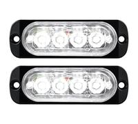 Willpower 2pcs 4LED Feu Stroboscopique Urgent Blanc Feux de Gabarit Latéraux Voiture 12V 24V Barre Lumineuse LED Balise Clignotante de Sécurité pour Remorque Utilitaire Bateau Tracteur Véhicule