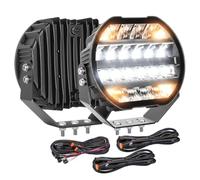 Willpower 2X Rond Phare de Travail LED 23CM 100W 12V 24V Tracteur 4x4