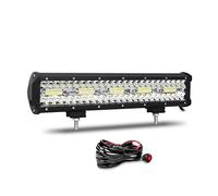 Willpower 38cm 15'' 300W Barre LED Spot et Inondation Rampe LED 12V 24V Étanche Bar a LED Feux Phare de Travail LED Projecteur LED pour 4x4 Voiture Camion Tracteur Quad Véhicule Bateau Con Câblage