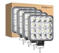 Willpower 4 Pcs phare de travail led, 3.3 pouces 48W Mini projecteur pour voiture tout-terrain camion tracteur SUV 4x4 phare led moto