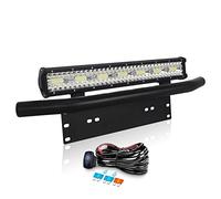 Willpower 51cm 20'' 420W Barre LED Spot et Inondation + Support de Plaque D'immatriculation + Faisceau de Câblage Rampe LED 12V 24V Bar a LED Feux LED pour 4x4 Voiture Camion Tracteur Quad Bateau