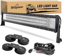 Willpower 540W barre led 4x4 Droite avec support magnétique et câblage 42 Pouces Combinaison Spot et Flood Rampe led 4x4 pour Voiture Camion Tracteur SUV ATV 4x4