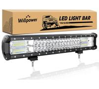 Willpower Barre de LED 12v, 20 Pouces 288W Barre LED 4x4 avec support de montage, faisceau combiné Rampe LED 4x4 pour Offroad Véhicules Voiture camions SUV ATV 4x4