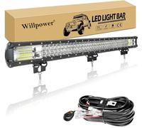 Willpower Barre de LED 12v, 34 Pouces 468W Barre LED 4x4 avec 12V faisceau de câblage kit, faisceau combiné Rampe LED 4x4 pour Offroad Véhicules Voiture camions SUV ATV 4x4