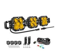 Willpower Barre de LED 21'' 90W 7500LM, Barre Lumineuse LED avec 12V DT Faisceau Kit Feux Antibrouillard Phare de Travail pour 4x4 Voiture Camion Tracteur Bateau Offroad Vehicule, 3500K Jaune, IP67