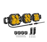 Willpower Barre de LED 21'' 90W 7500LM, Barre Lumineuse LED Feux Antibrouillard Phare de Travail pour 4x4 Voiture Camion Tracteur Bateau Offroad Vehicule, 3500K Jaune, IP67