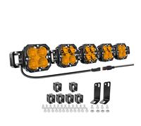 Willpower Barre de LED 34'' 150W 12500LM, Barre Lumineuse LED Feux Antibrouillard Phare de Travail pour 4x4 Voiture Camion Tracteur Bateau Offroad Vehicule, 3000K Ambre, IP67